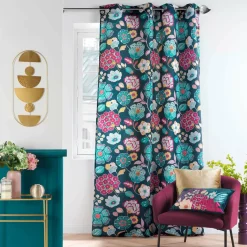 Rideau|DOUCEUR D'INTERIEUR Rideau oeillets (140 x 260 cm) Winteria Bleu canard
