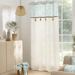 Rideau|douceur d'intu017drieur Rideau polycoton (140 x 240 cm) Hera Bleu