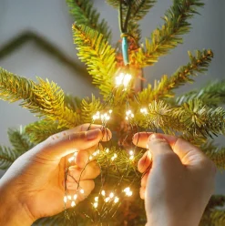 Guirlande Lumineuse|KAEMINGK Rideau pour sapin H1,80 m 408 Micro LED Flashing light Blanc chaud