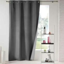 Rideau Thermique|Rideau|DOUCEUR D'INTERIEUR Rideau thermique (140 x 260 cm) Icemount Gris anthracite Gris foncé