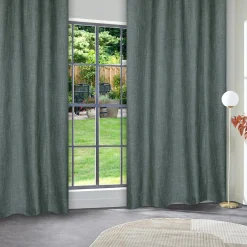 Rideau|Atmosphera, cru017dateur d'intu017drieur Rideau tissé (140 x 260 cm) Clem Vert tilleul