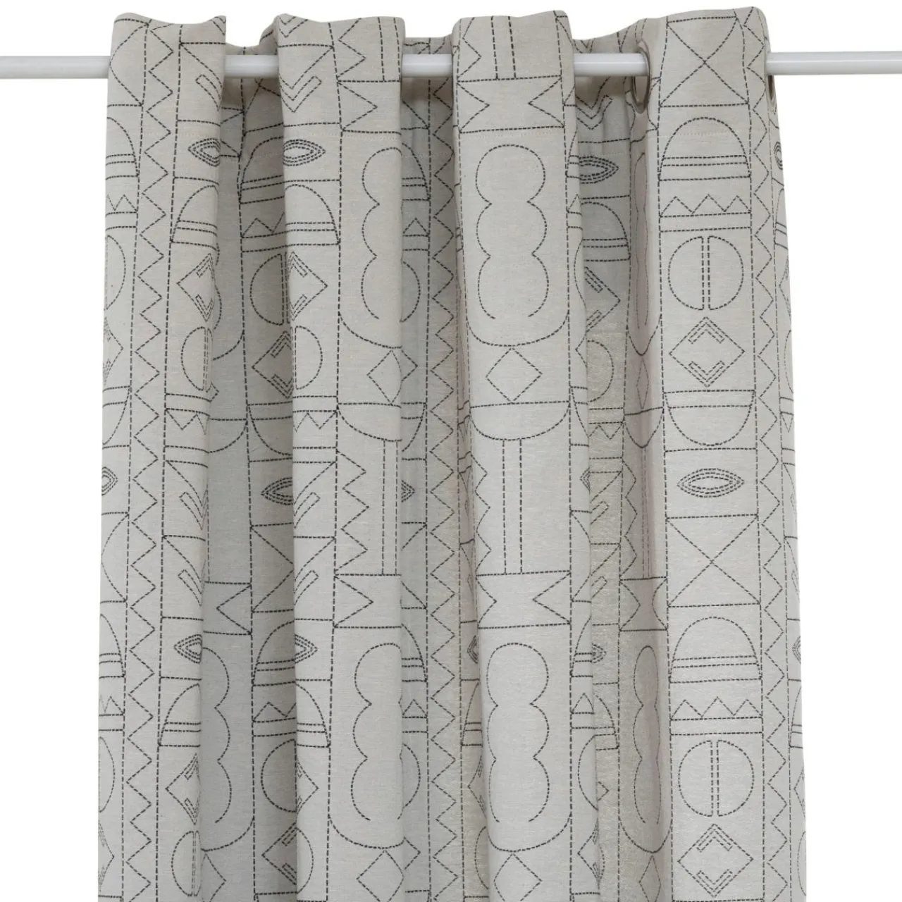 Rideau|Atmosphera, cru017dateur d'intu017drieur Rideau tissé (140 x 260 cm) Mala Noir