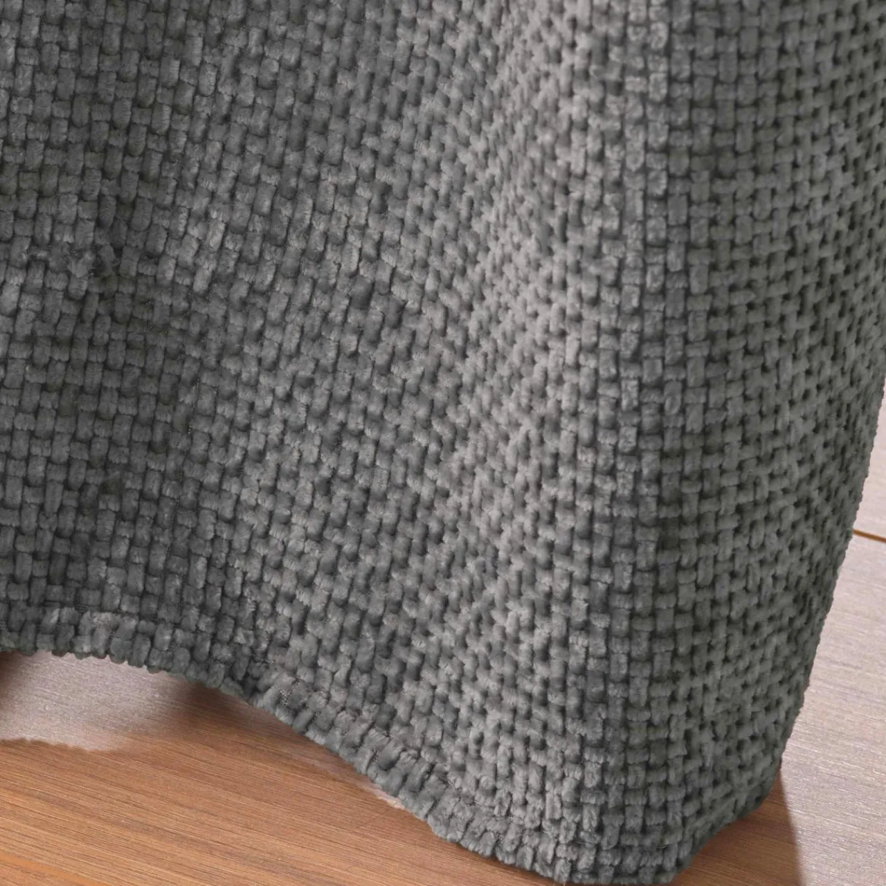 Rideau|douceur d'intu017drieur Rideau Velours Chenille (140 x 260 cm) Leo Gris Anthracite