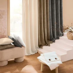 Rideau|douceur d'intu017drieur Rideau velours chenille (140 x 260 cm) Leo Blanc