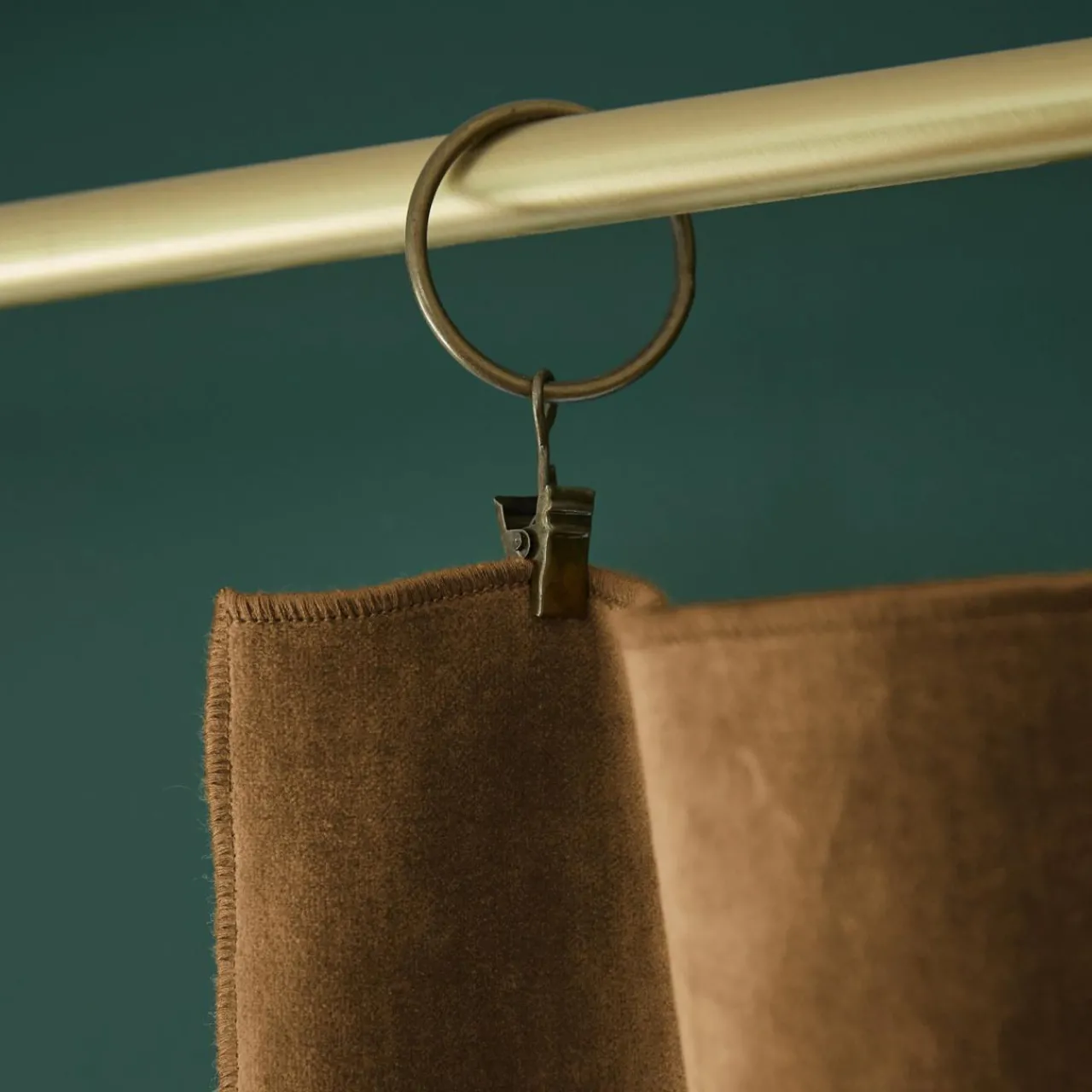 Rideau|EMINZA Rideau velours de coton ajustable (140 x max 270 cm) Victor Camel