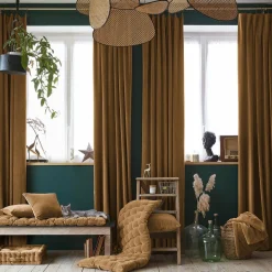 Rideau|EMINZA Rideau velours de coton ajustable (140 x max 270 cm) Victor Camel