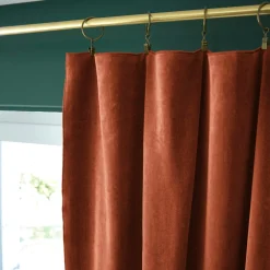 Rideau|EMINZA Rideau velours de coton ajustable (140 x max 270 cm) Victor Terracotta