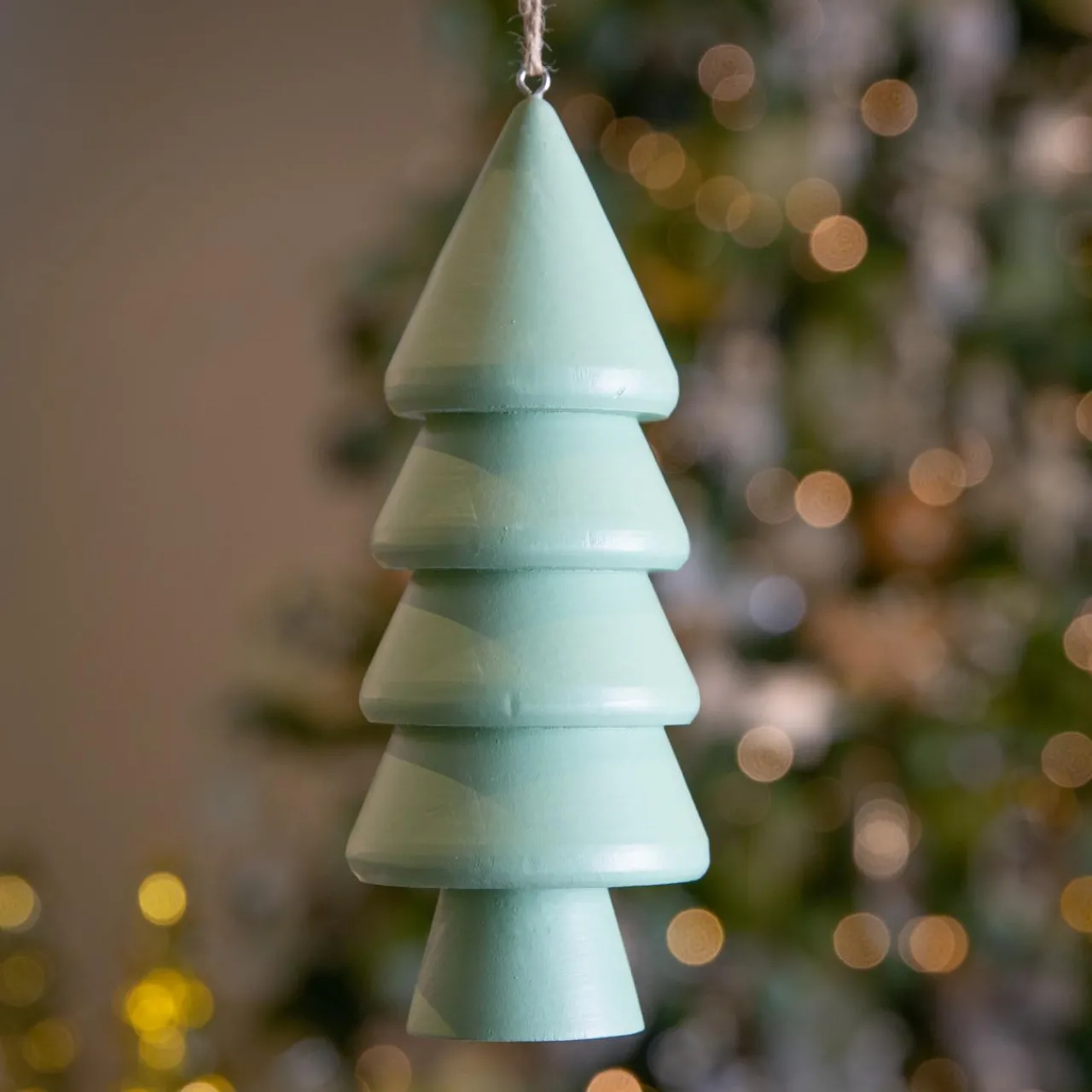 Décoration De Sapin|KAEMINGK Sapin à suspendre en bois (H15 cm) Harmonie Menthe blanche Vert menthe