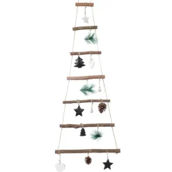 Déco Et Objet De Noël|KAEMINGK Sapin à suspendre en bois (H90 cm) Décoré Naturel