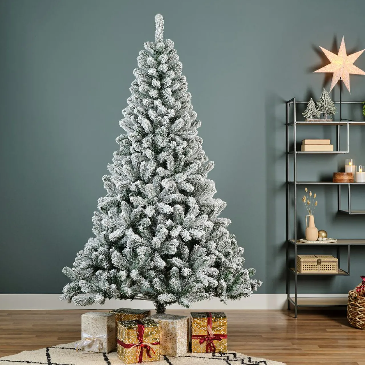 Sapin Grande Taille|Sapin Artificiel De Noël|EMINZA Sapin artificiel de Noël (H300 cm) King Vert enneigé Sapin enneigé