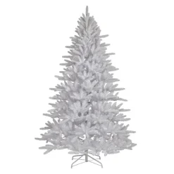 Sapin Grande Taille|Sapin Artificiel De Noël|EMINZA Sapin artificiel de Noël (H210 cm) Odense Blanc irisé et pailleté Sapin blanc