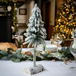 Centre De Table|KAEMINGK Sapin artificiel de table (H45 cm) Costy Vert émeraude Sapin enneigé