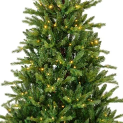 Sapin Artificiel De Noël|EMINZA Sapin de Noël artificiel lumineux (220 LED) H150 cm Allix Vert sapin Sapin vert lumineux