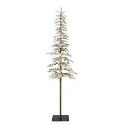 Sapin Artificiel De Noël|EMINZA Sapin de Noël artificiel lumineux 150 LED (H180 cm) Sierra Vert enneigé Sapin enneigé lumineux