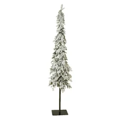 Sapin Grande Taille|Sapin Artificiel De Noël|EMINZA Sapin de Noël artificiel lumineux 250 LED (H240 cm) Sierra Vert enneigé Sapin enneigé lumineux