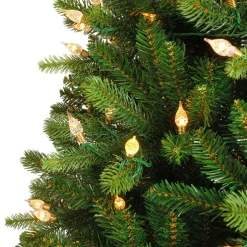 Sapin Grande Taille|Sapin Artificiel De Noël|EMINZA Sapin de Noël artificiel lumineux 520 LED (H240 cm) Barrow Vert sapin Sapin vert lumineux