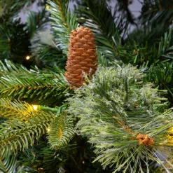 Sapin Grande Taille|Sapin Artificiel De Noël|EMINZA Sapin de Noël artificiel lumineux (H240 cm) Washington Luxe Vert sapin Sapin vert lumineux