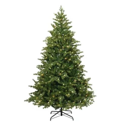Sapin Grande Taille|Sapin Artificiel De Noël|EMINZA Sapin de Noël artificiel lumineux 480 LED (H210 cm) Idaho Vert sapin Sapin vert lumineux