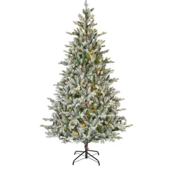 Sapin Artificiel De Noël|EMINZA Sapin de Noël artificiel lumineux 320 LED (H180 cm) Allix Vert enneigé Sapin enneigé lumineux