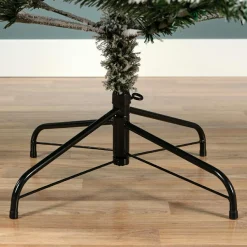 Sapin Grande Taille|Sapin Artificiel De Noël|EMINZA Sapin de Noël artificiel lumineux 400 LED (H240 cm) King Vert enneigé Sapin enneigé lumineux