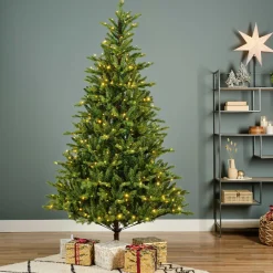 Sapin Grande Taille|Sapin Artificiel De Noël|EMINZA Sapin de Noël artificiel lumineux 740 LED (H270 cm) Allix Vert sapin Sapin vert lumineux