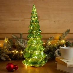 Déco Et Objet De Noël|Déco Et Objet Lumineux|KAEMINGK Sapin de Noël lumineux à piles 20 LED (H32 cm) Eternel Vert