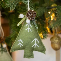 Décoration De Sapin|KAEMINGK Sapin en feutrine à suspendre (H13 cm) Alpin Vert romarin