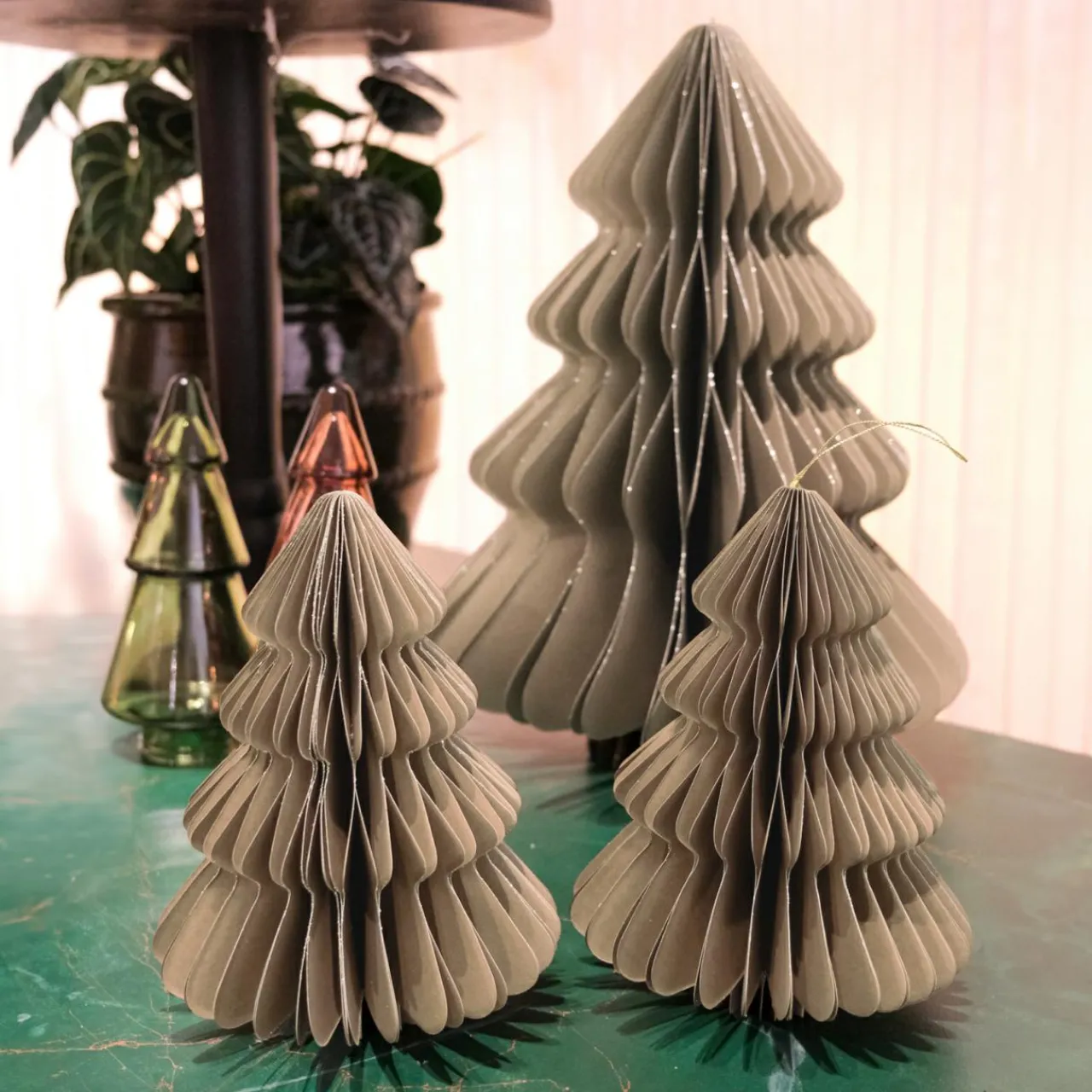 Déco Et Objet De Noël|Décoration De Sapin|KAEMINGK Sapin en papier à suspendre (H15 cm) Fermeture Magnétique Brun Marron