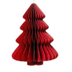Déco Et Objet De Noël|Décoration De Sapin|KAEMINGK Sapin en papier à suspendre (H40 cm) fermeture Magnétique Rouge