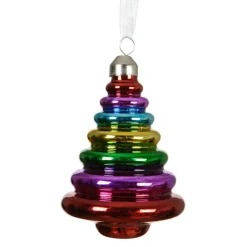 Décoration De Sapin|KAEMINGK Sapin en verre à suspendre (H10 cm) Noël joyeux Multicouleur Multicolore