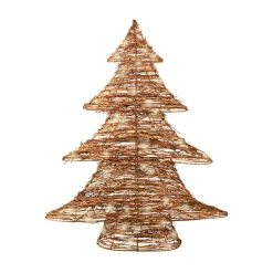 Déco Et Objet De Noël|Déco Et Objet Lumineux|KAEMINGK Sapin lumineux à piles 30 LED (H40 cm) Christmas Rotin Blanc chaud Naturel