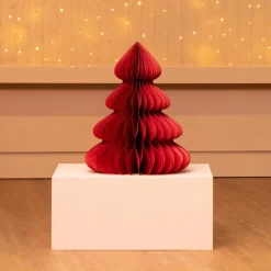 Déco Et Objet De Noël|KAEMINGK Sapin papier à poser (H60 cm) Fermeture Magnétique Rouge