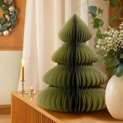 Déco Et Objet De Noël|KAEMINGK Sapin papier à poser (H60 cm) Fermeture Magnétique Vert