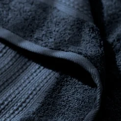 Linge De Bain|Serviette De Bain|EMINZA Serviette de bain coton bio (70 x 130 cm) Méline Bleu nuit