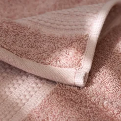 Linge De Bain|Serviette De Bain|EMINZA Serviette de bain coton bio (50 x 90 cm) Méline Rose Pêche
