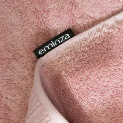 Linge De Bain|Serviette De Bain|EMINZA Serviette de bain coton bio (30 x 50 cm) Méline Rose Pêche