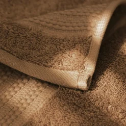 Linge De Bain|Serviette De Bain|EMINZA Serviette de bain coton bio (90 x 150 cm) Méline Camel