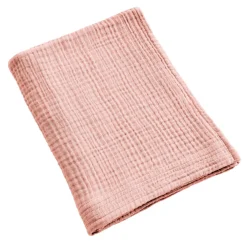 Linge De Bain|Serviette De Bain|EMINZA Serviette de bain gaze de coton (90 x 150 cm) Gaïa Rose Pêche