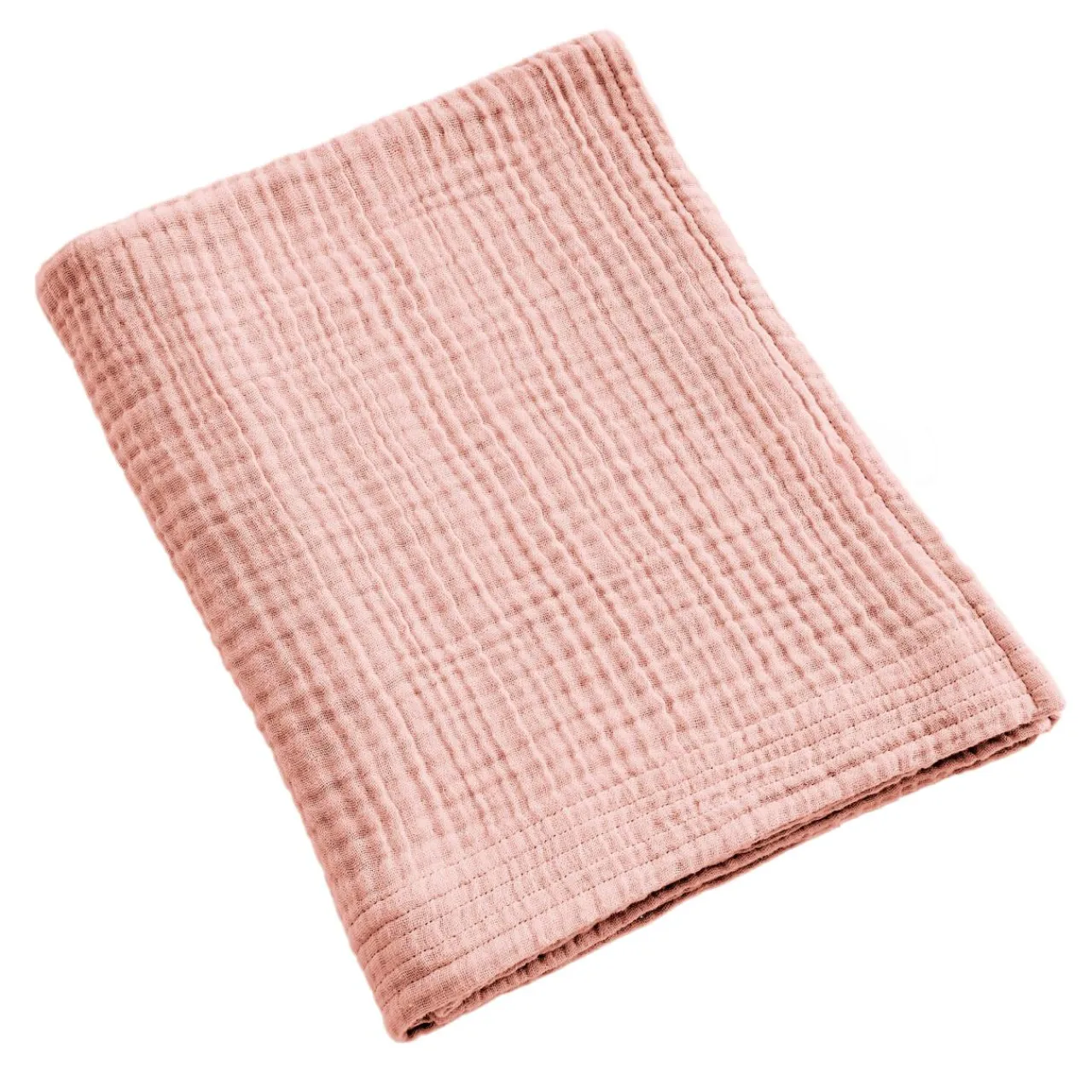 Linge De Bain|Serviette De Bain|EMINZA Serviette de bain gaze de coton (90 x 150 cm) Gaïa Rose Pêche