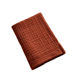 Linge De Bain|Serviette De Bain|EMINZA Serviette de bain gaze de coton (30 x 50 cm) Gaïa Terracotta
