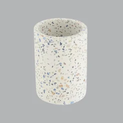 Accessoire Salle De Bain|TENDANCE Set d'accessoires salle de bain ciment Terrazzo Blanc
