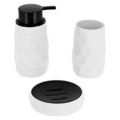 Accessoire Salle De Bain|TENDANCE Set d'accessoires salle de bain Rubby Blanc