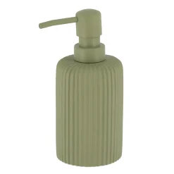 Accessoire Salle De Bain|TENDANCE Set d'accessoires salle de bain résine Strié Vert kaki