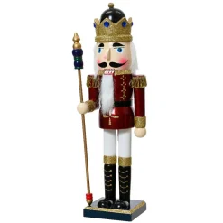 Père Noël, Animaux Et Personnage|KAEMINGK Soldat Casse-noisette en bois (H38 cm) Augustin le prince Bordeaux