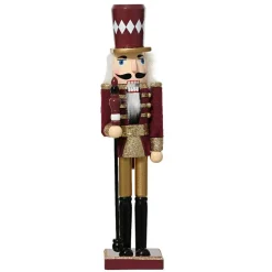 Père Noël, Animaux Et Personnage|KAEMINGK Soldat Casse-noisette Musical en bois (H38 cm) Edouard Impérial Lie de vin Bordeaux