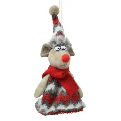 Décoration De Sapin|KAEMINGK Souris à suspendre (H15 cm) Pip écharpe douillette Rouge
