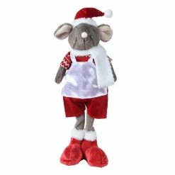 Père Noël, Animaux Et Personnage|KAEMINGK Souris de Noël (H59 cm) Milo le cuisto Rouge