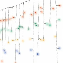 Guirlande Lumineuse|KAEMINGK Stalactite lumineuse 7,50 m 175 LED câble transparent Multicolore