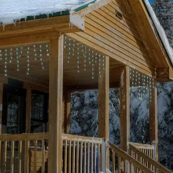 Guirlande Lumineuse|KOOPMAN Stalactite lumineuse 7,10 m 360 LED câble transparent Icicle Blanc froid