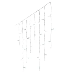 Guirlande Lumineuse|EMINZA Stalactite lumineuse 20 m 490 LED câble transparent Stars Bicolore Blanc froid et bleu Bicolore Bleu / Blanc froid - câble transparent